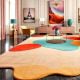 Handcrafted Multicolor Patch Abstract Living Room Rug